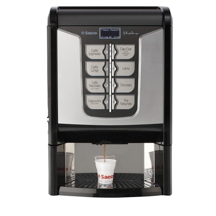 Coffee machine powdered milk top